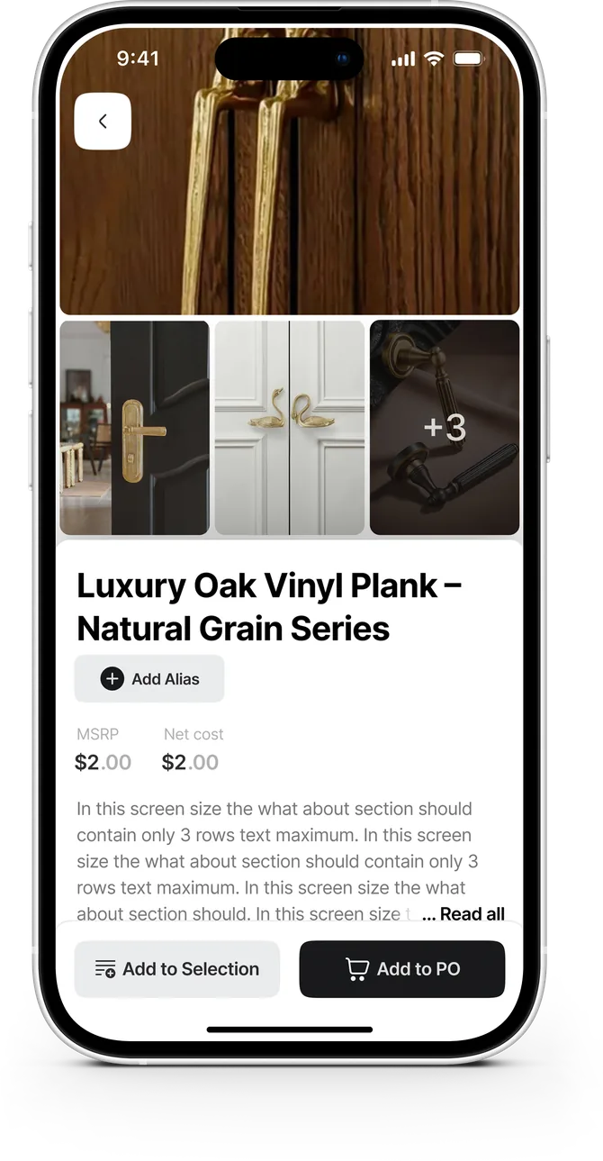 ONDUSTRY mobile app — product page
